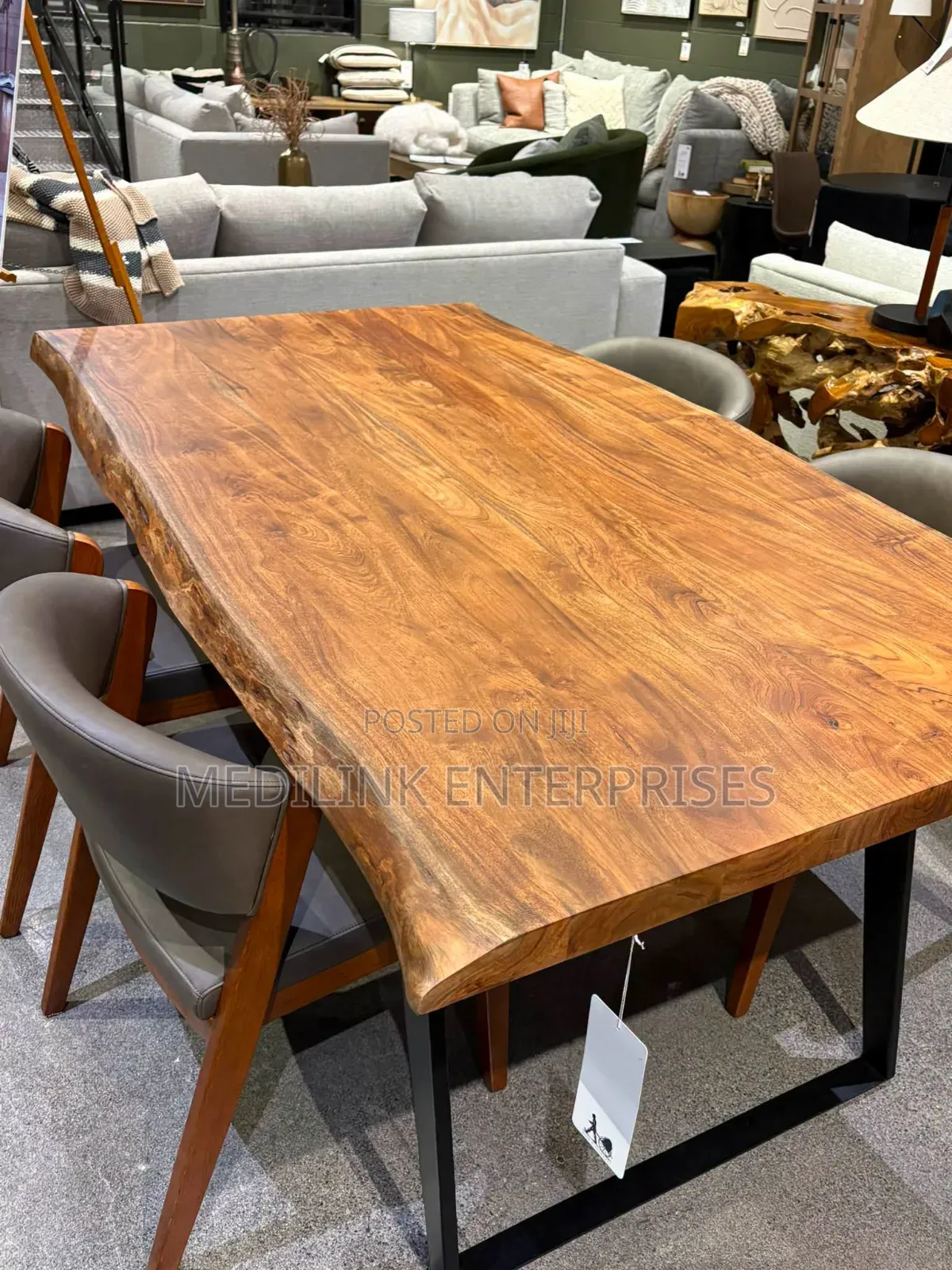 Live Edge Natural Vanish Dinning Table Top