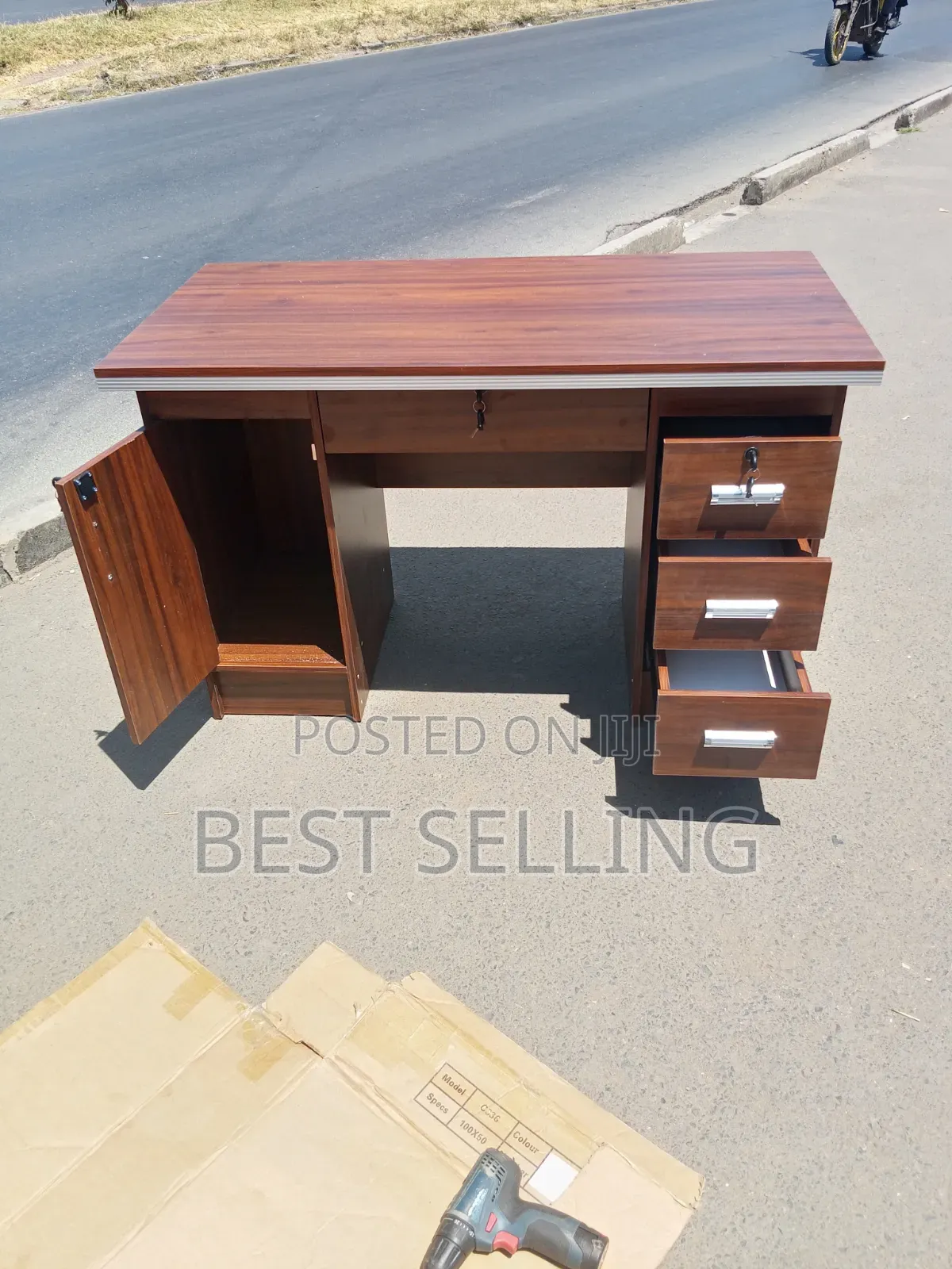 Modern Dark Walnut Office Desk 120cm