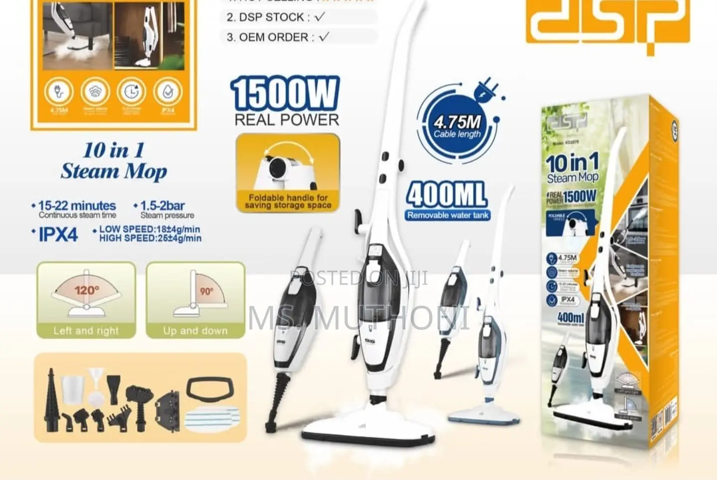 400 Ml DSP 10-in-1 Steam Mop (Model KD2076)