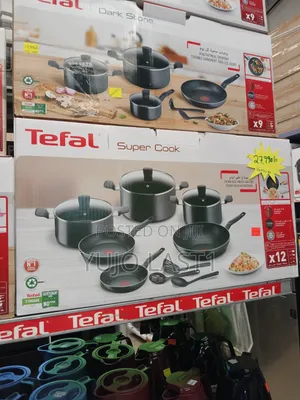 Tefal Super Cook 12pc Black Cookware Set B459SC84