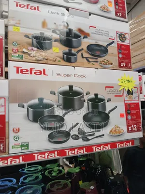 Tefal Super Cook 12pc Black Cookware Set B459SC84