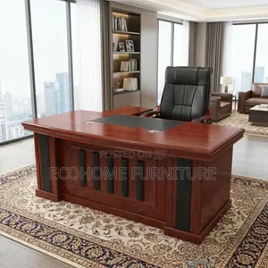 1.6m Executive Office Desk Large Wooden With Leather Top