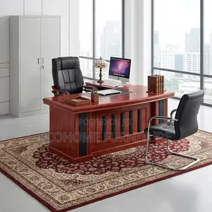1.6m Executive Office Desk Large Wooden With Leather Top