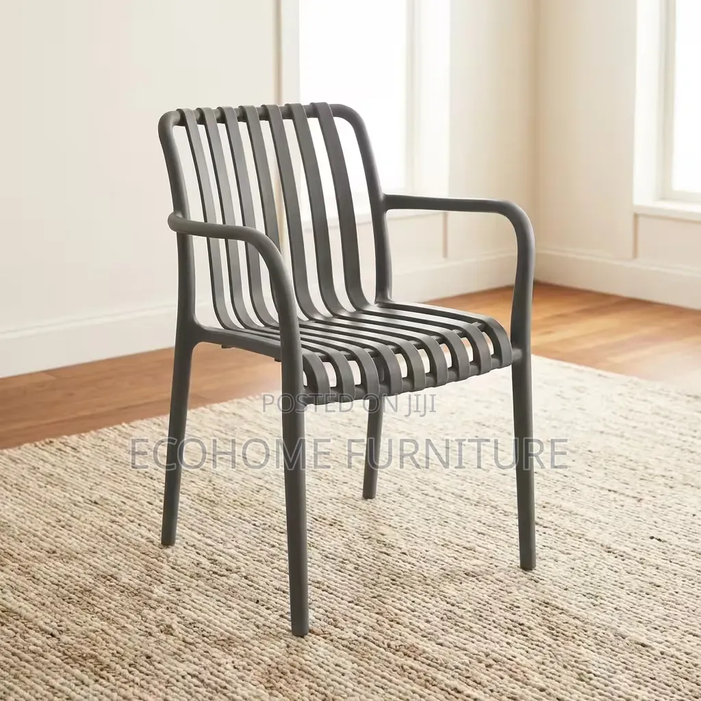 Outdoor Chair Plastic Slatted With Armrests