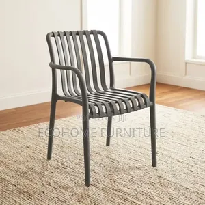 Outdoor Chair Plastic Slatted With Armrests