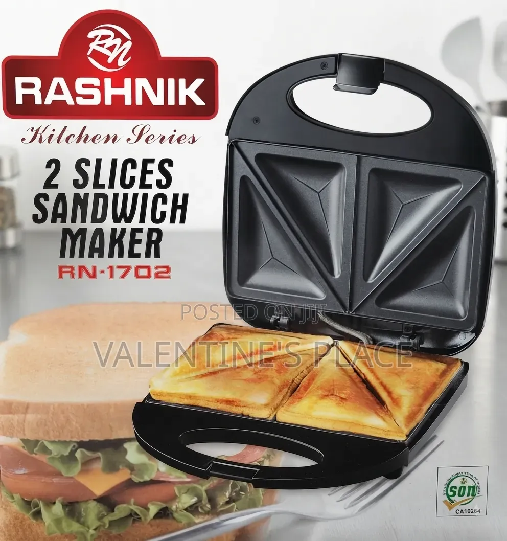 Crispy, Golden Delicious! Rashnik 2 Slices Sandwich Maker (RN-1702)