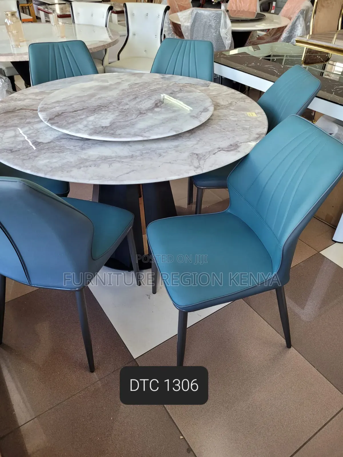 Six-Seater Marble Round Dining Table
