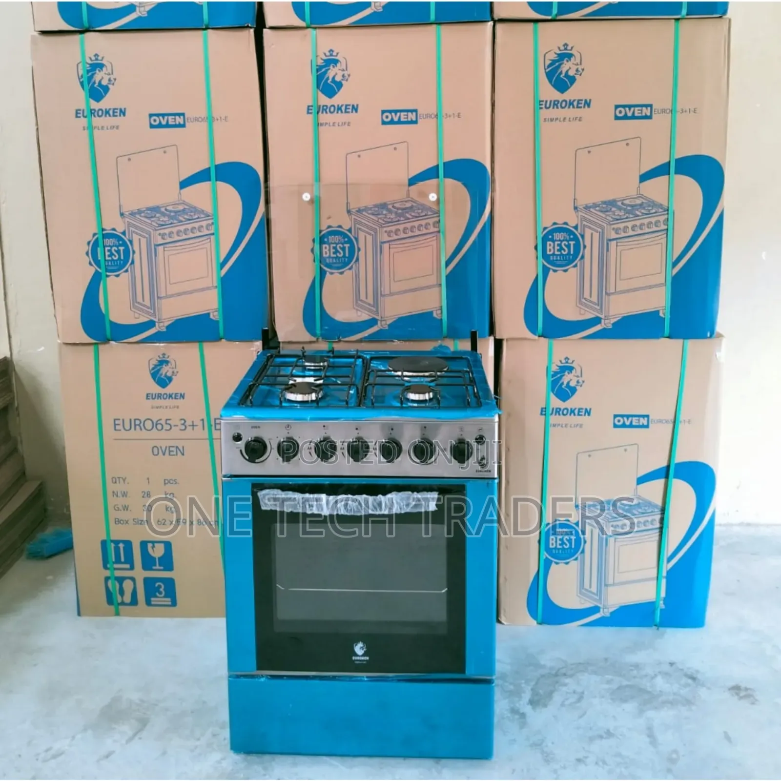 Standing Cooker Euroken 60 by 65 3+1 With Electric Double Heater Oven