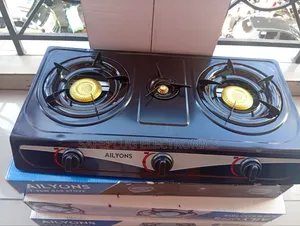 Ailyons Stainless Steel 3-Plate Gas Cooker – Heavy Duty Kitchen Stove