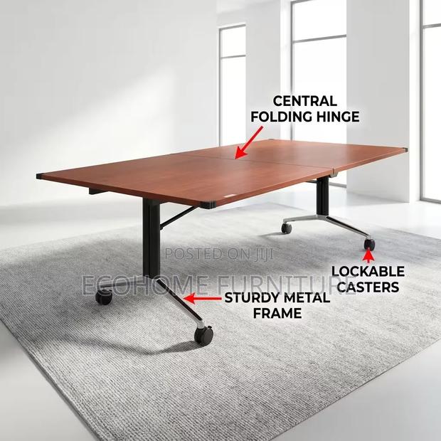 Folding Table Training Conference With Lockable Casters - thumbnail 2