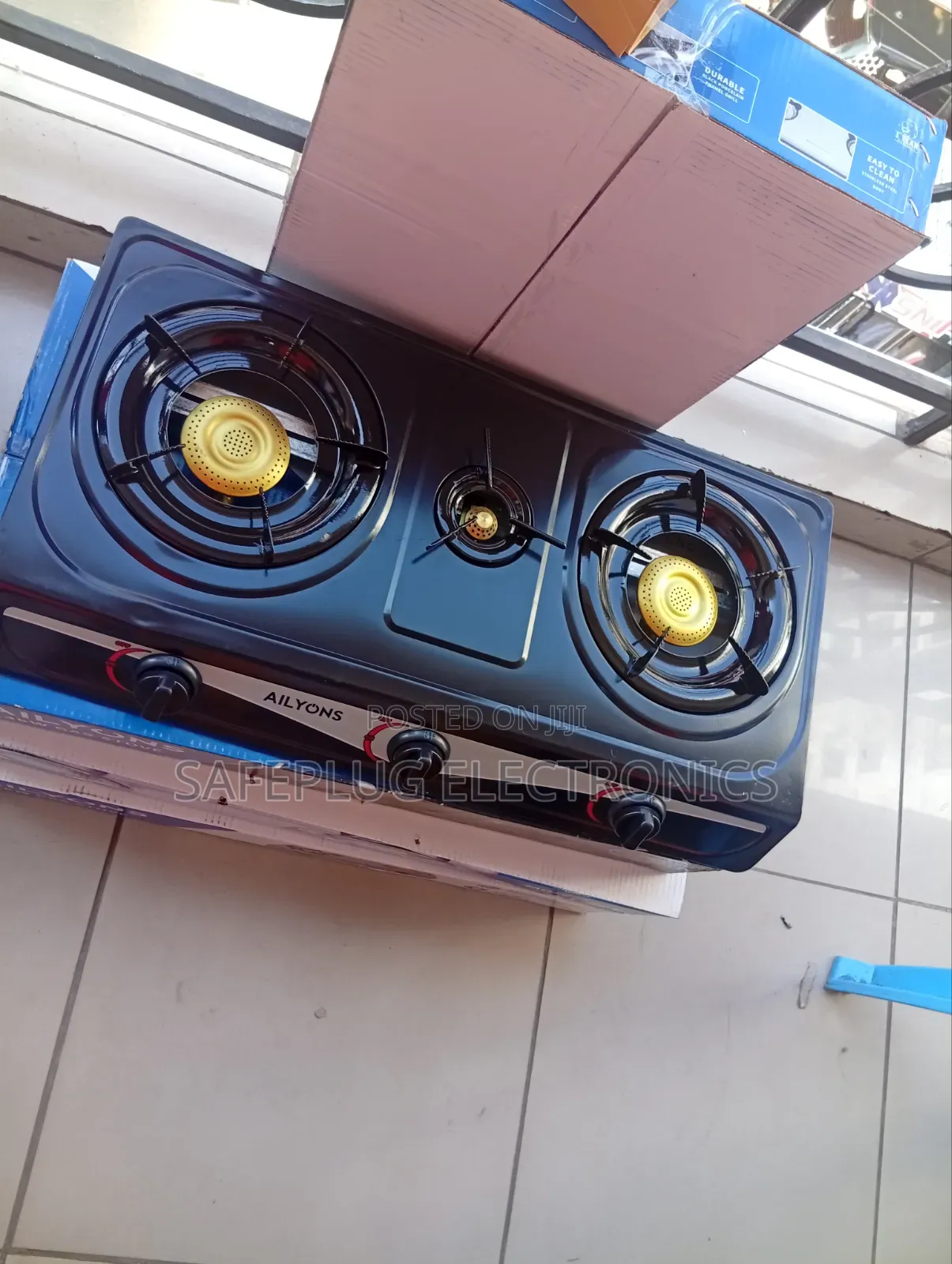 Ailyons 3-Burner Stainless Steel Gas Cooker – Durable Kitchen Stove