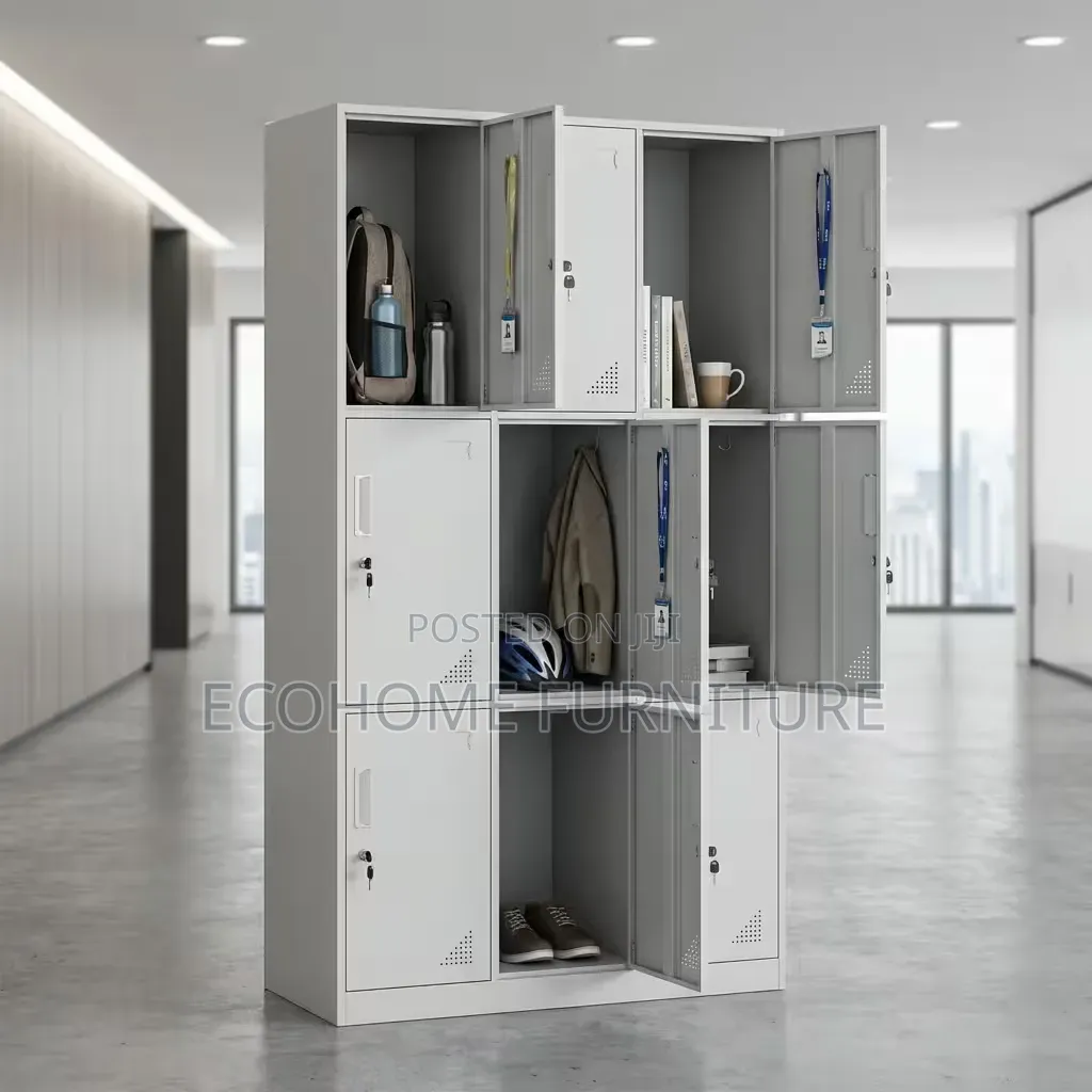 Metal Locker 9 Door Office Staff Storage Cabinet