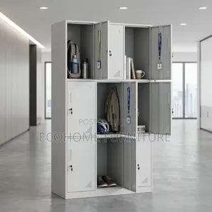 Metal Locker 9 Door Office Staff Storage Cabinet