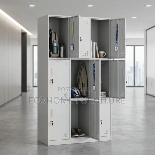 Metal Locker 9 Door Office Staff Storage Cabinet