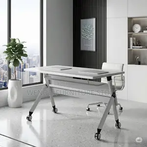 Office Desk; 1200mm White Foldable Conference Writing Table