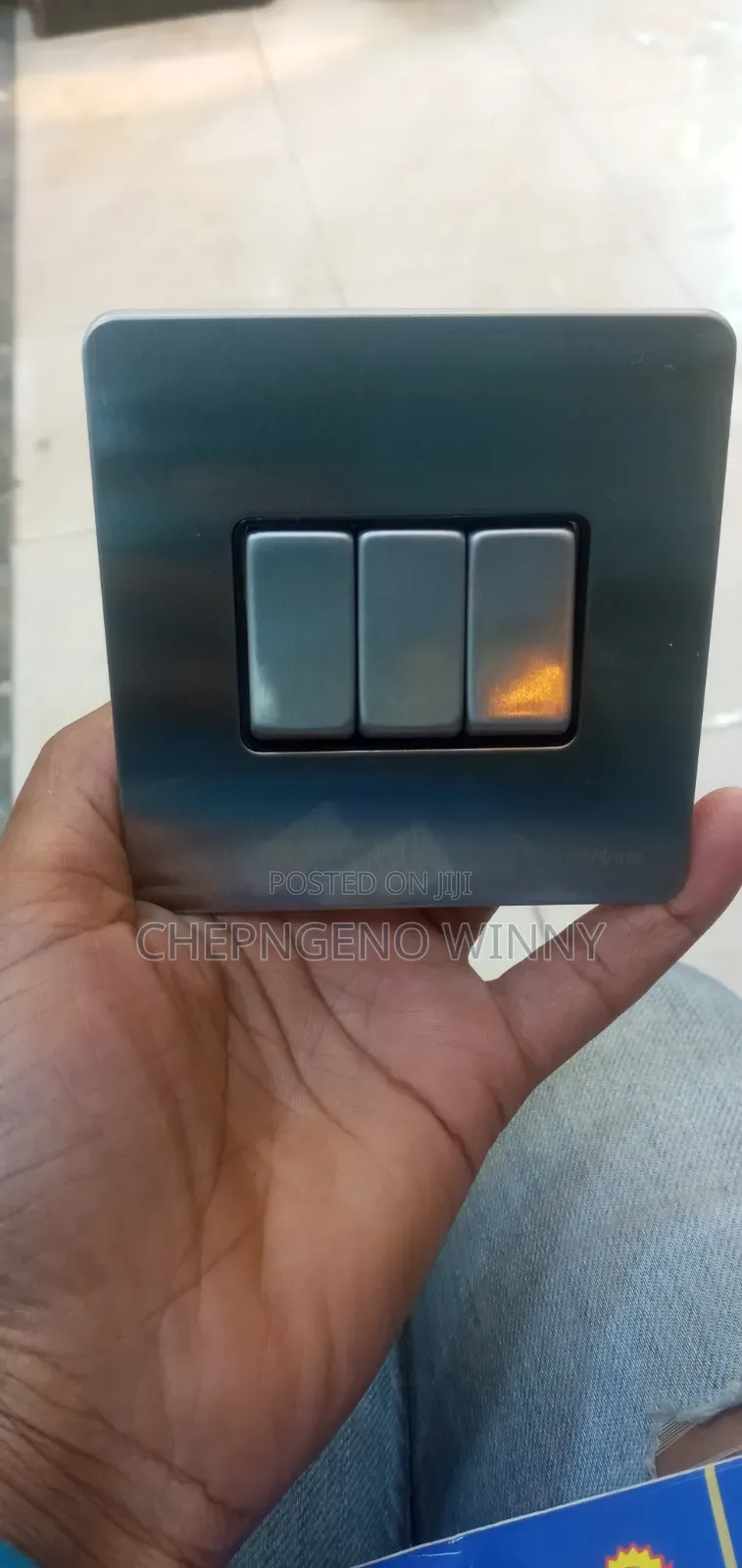 3 Gang Switch Silver Colour
