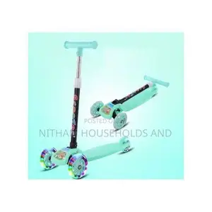 Height Adjustable Kids 3 Wheeler Scooter With Led Lights-Pink