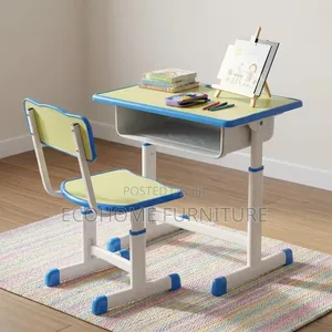 School Desk and Chair Adjustable Student Study Set