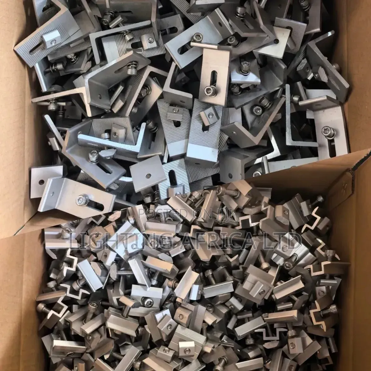 Aluminum Set of Mounting Solar Rails for One Panel End and Mid Clamp