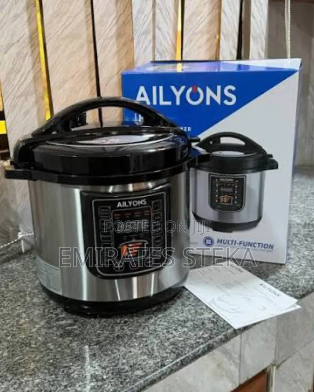 AILYONS 6L, 1000W Electric Pressure Cooker - Silver
