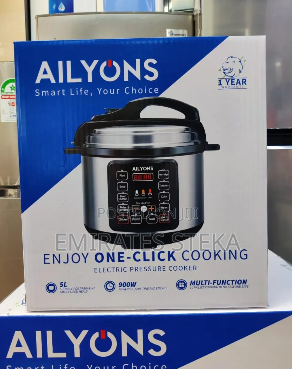 AILYONS 6L Electric Pressure Cooker - Silver (1 YR WRTY)