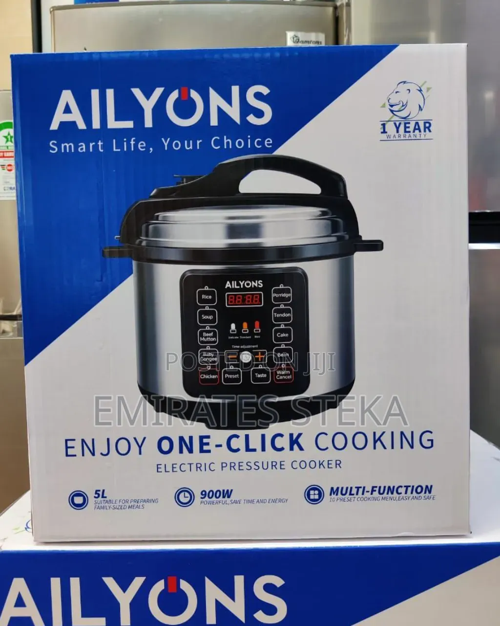 AILYONS 6L Electric Pressure Cooker - Silver (1 YR WRTY)