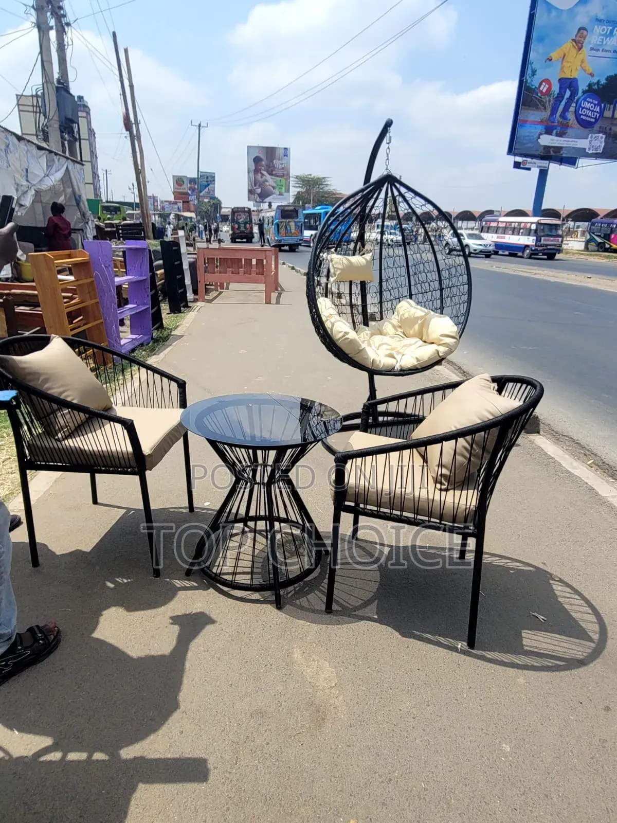 Outdoor Furniture ; Swing and Table - Chairs Set