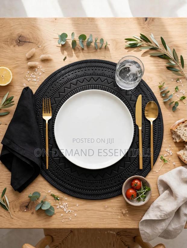 Embossed PU Leather Round Placemats - main view