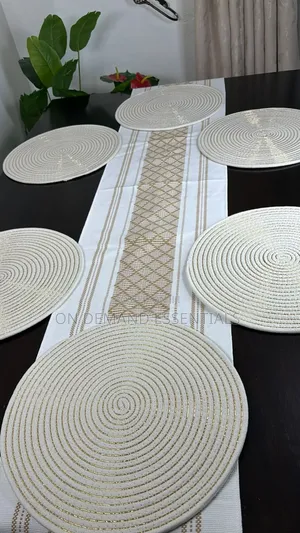 Spiral Woven Mats — With Subtle Silver Shimmer