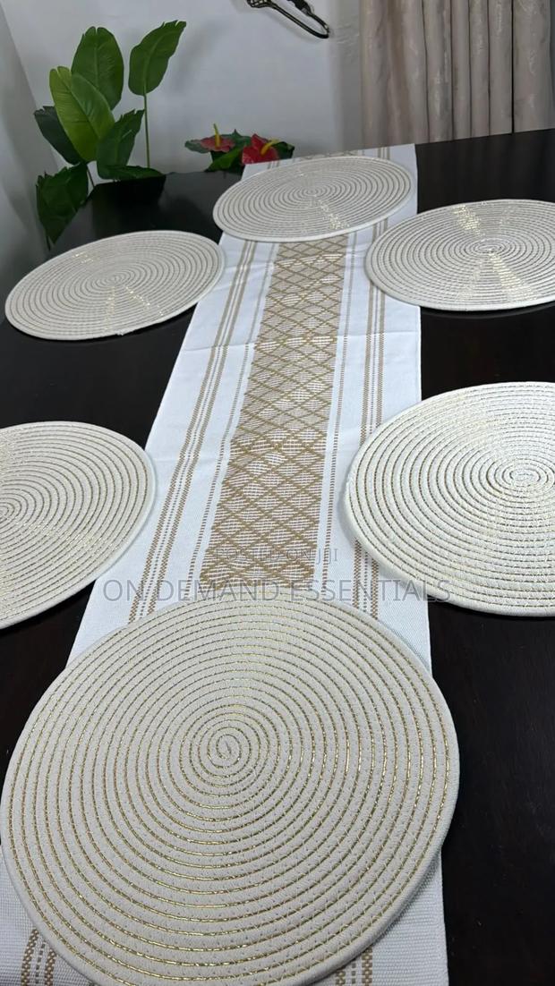 Spiral Woven Mats — With Subtle Silver Shimmer - thumbnail 4