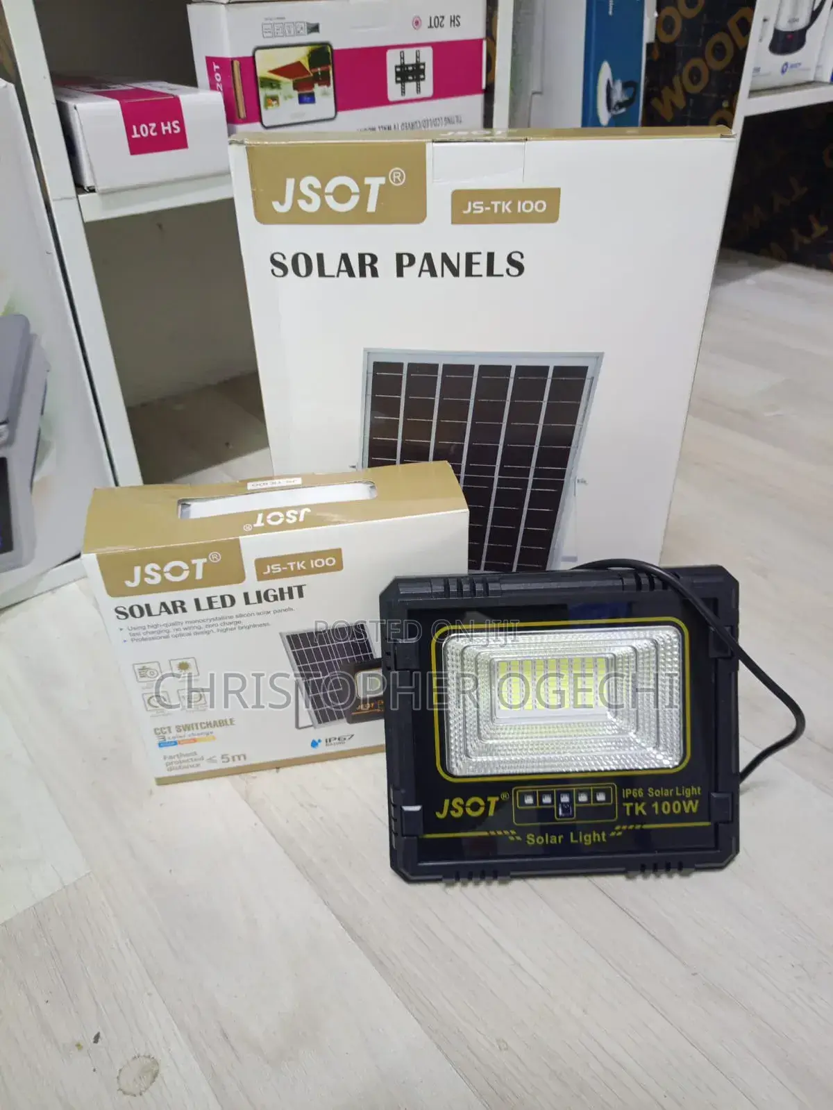 JSOT TK-100W Solar LED Flood Light With Separate Solar Panel