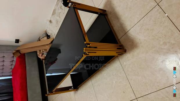 Modern Black Gold Glass Coffee Table | Luxury Living Room Table