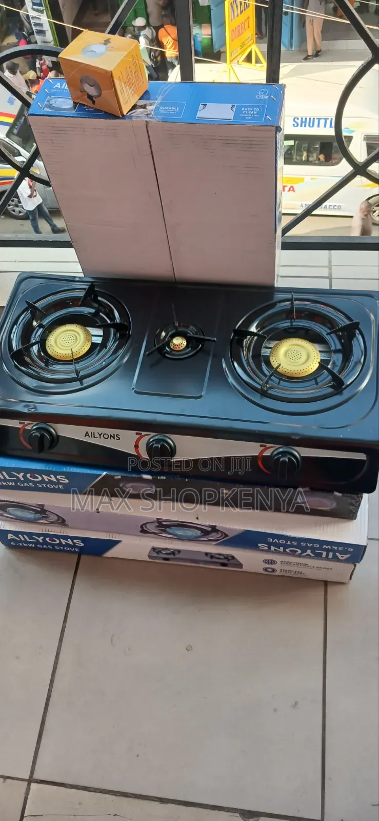AILYONS 3 Burner Stainless Steel Table Top Gas Cooker