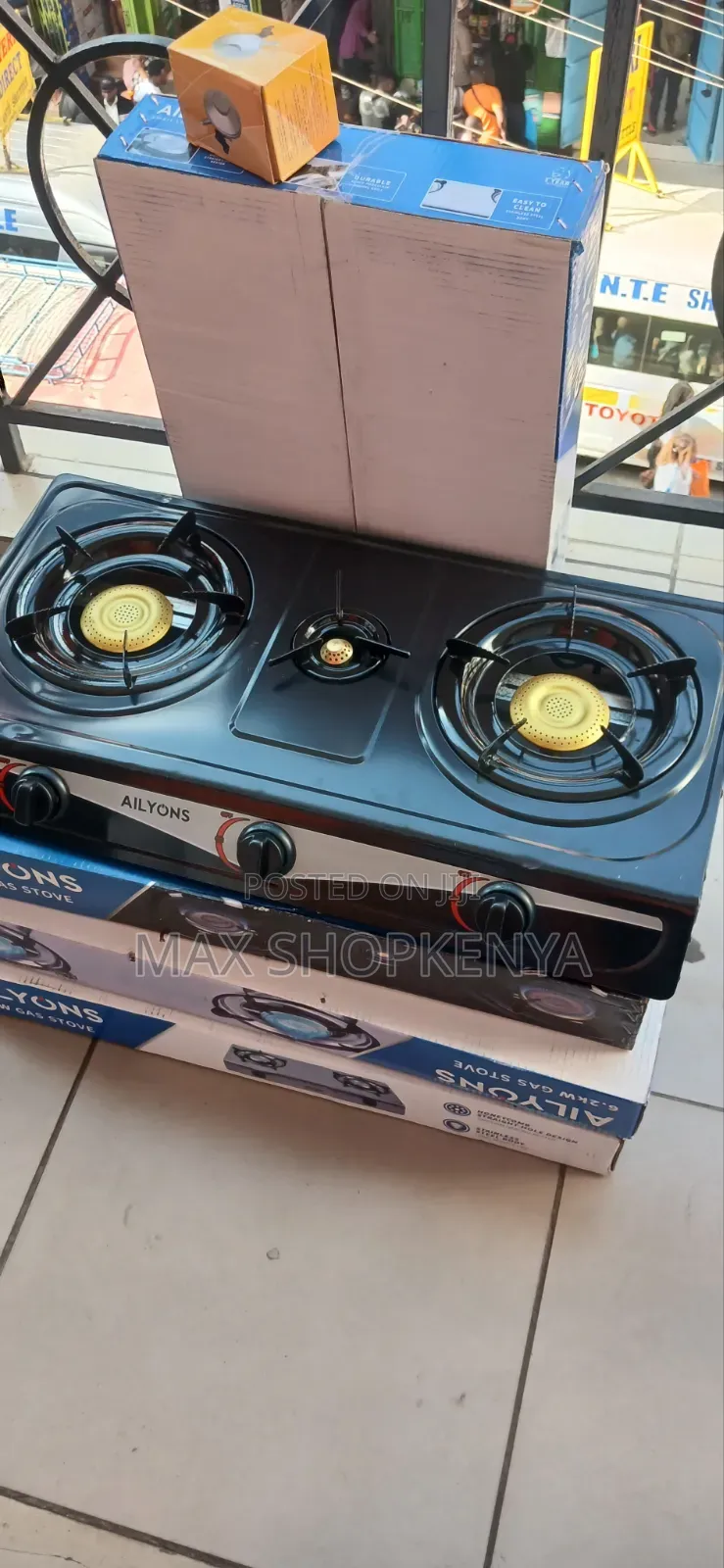 AILYONS 3 Burner Stainless Steel Gas Stove