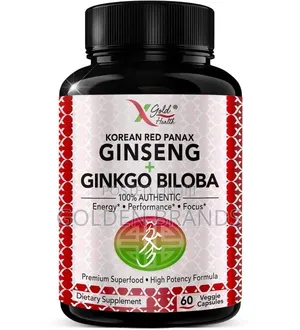 Korean Red Panax Ginseng + Ginkgo Biloba (60 Capsules)
