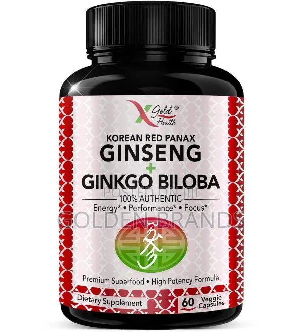 Korean Red Panax Ginseng + Ginkgo Biloba (60 Capsules)
