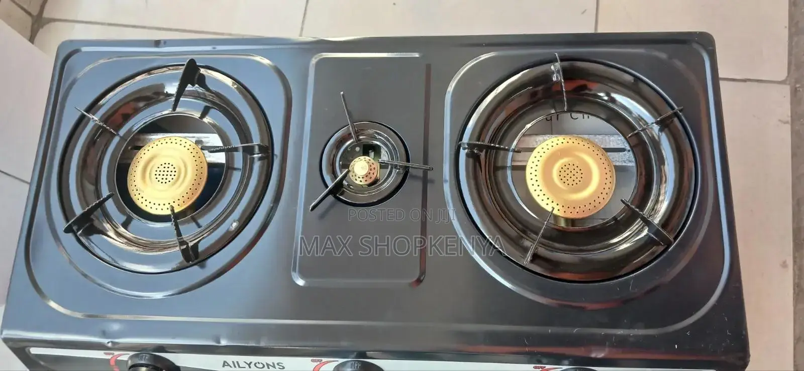 AILYONS 3 Burner Stainless Steel Table Top Gas Cooker