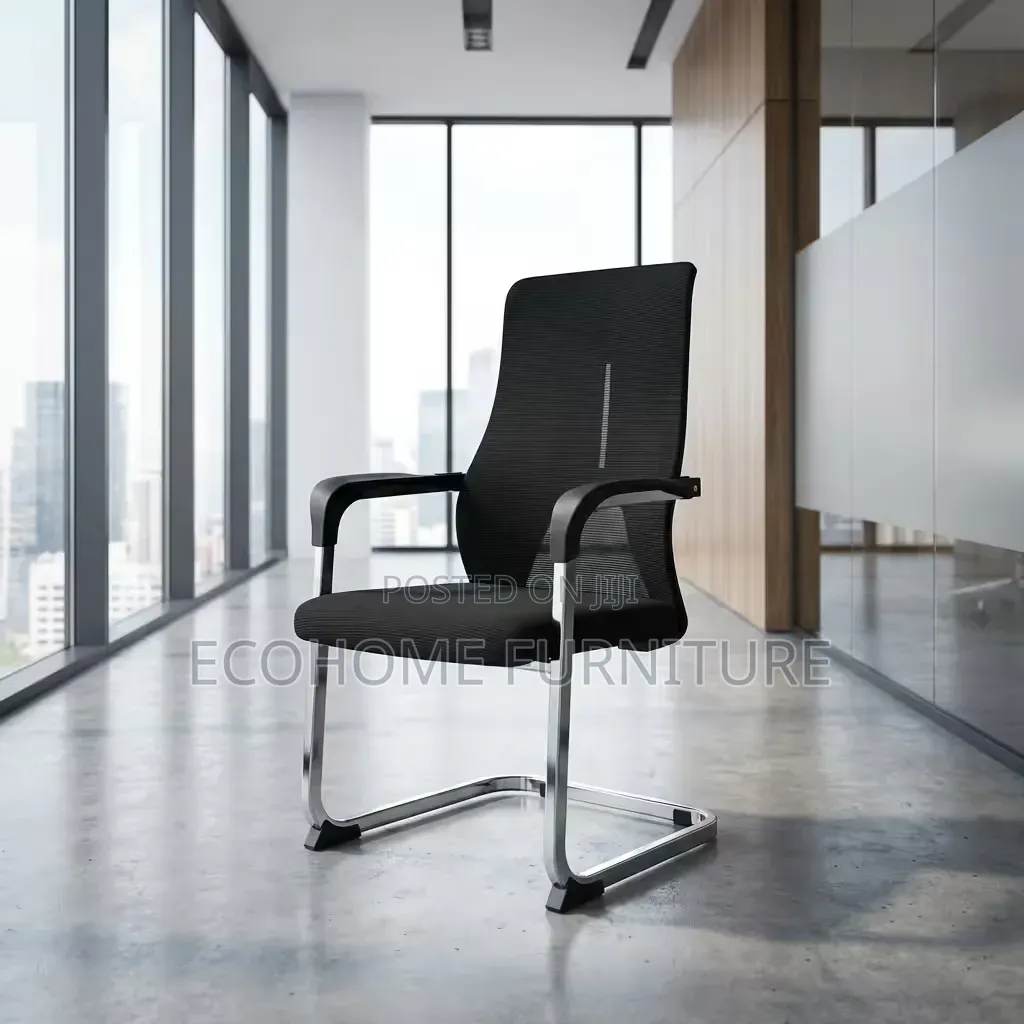 Visitor Chair | Black Mesh Office Reception Chair