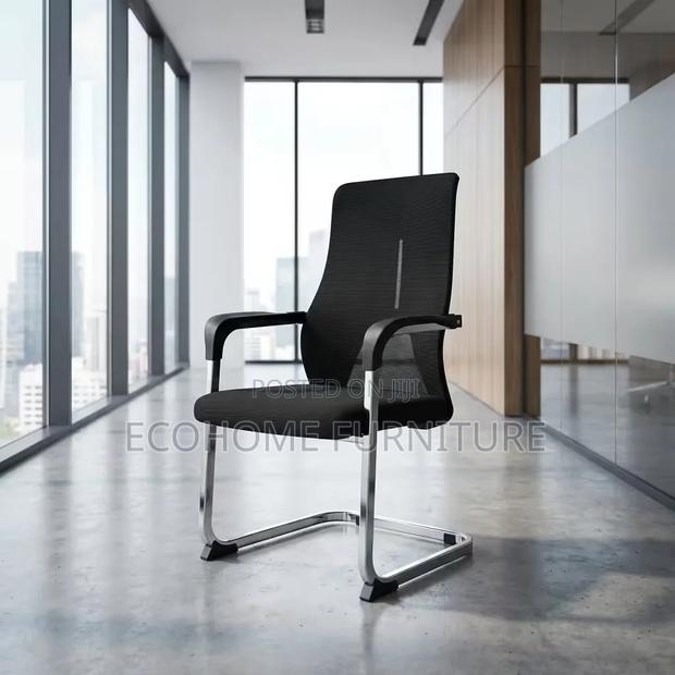 Visitor Chair | Black Mesh Office Reception Chair