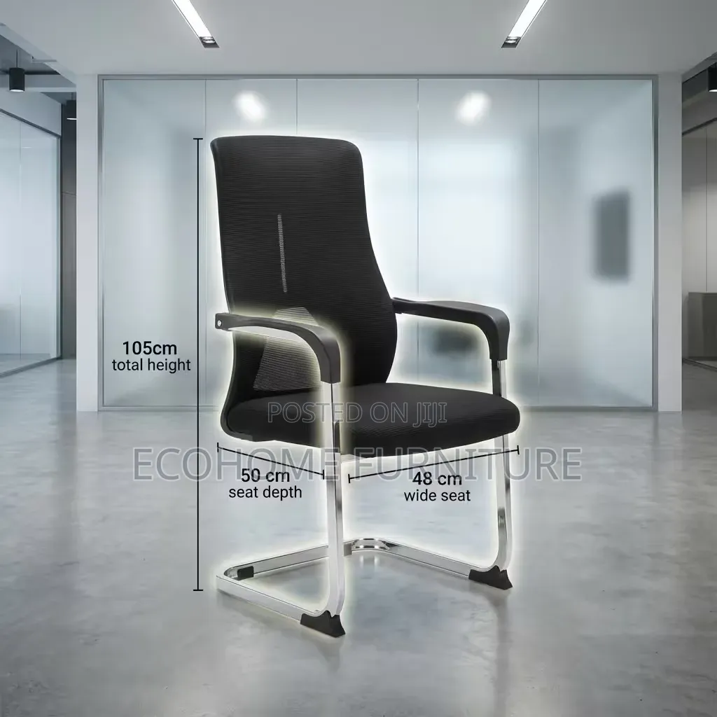 Visitor Chair | Black Mesh Office Reception Chair