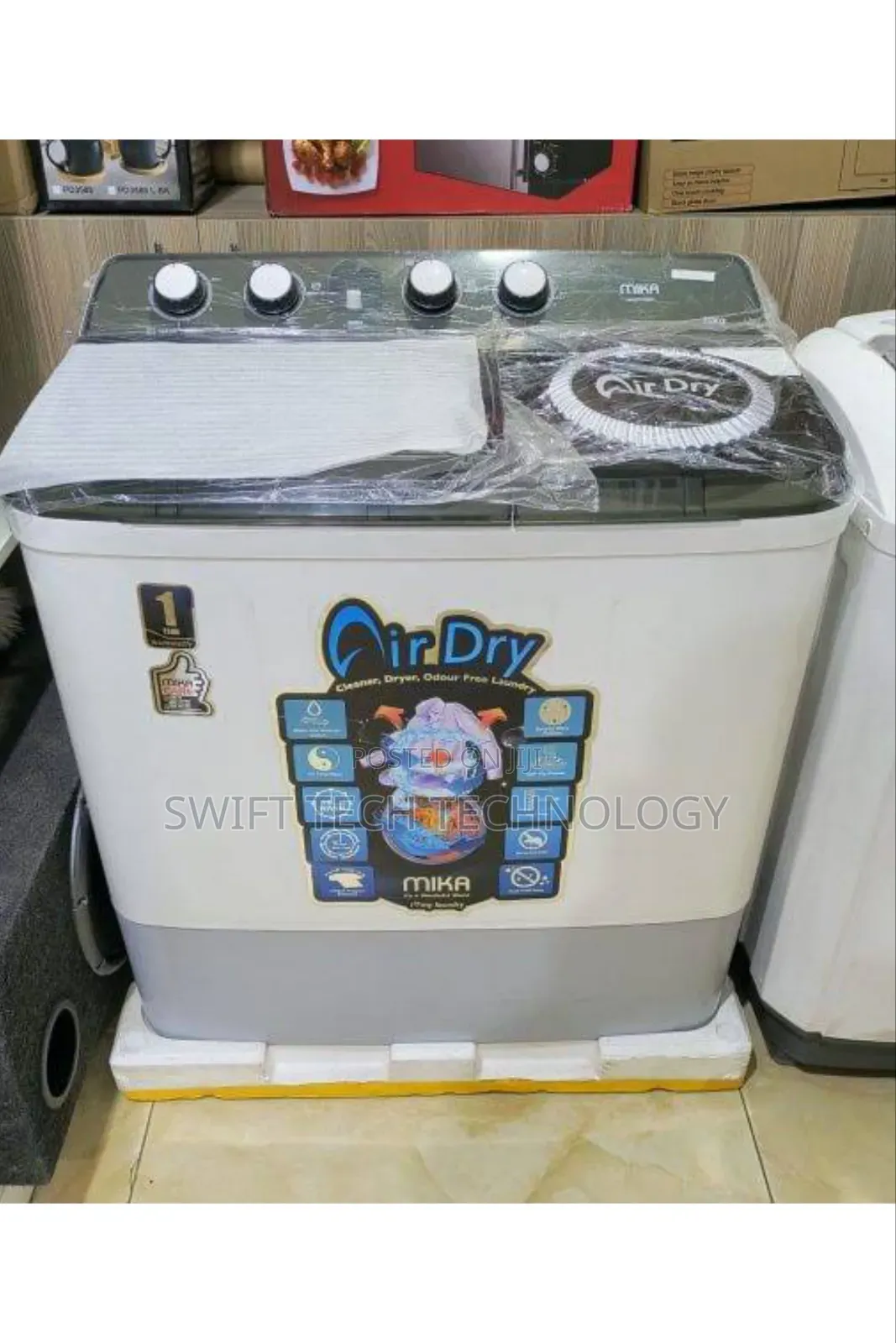 Mika Twin Tub Washing Machine, 10Kg - White