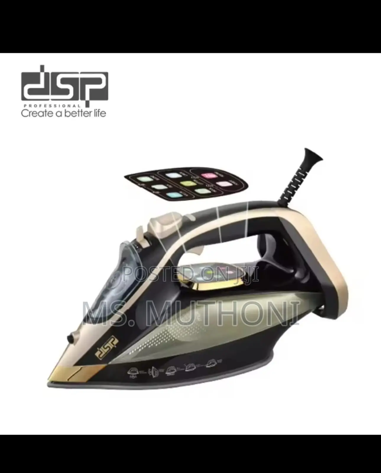 2400W Digital Steam Iron Featuring a Color LED Display