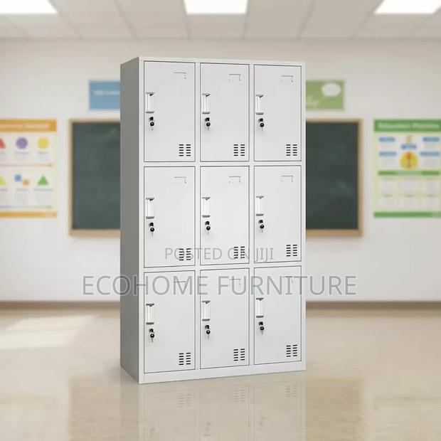 Office Locker | 9 Door Steel Staff Storage Cabinet