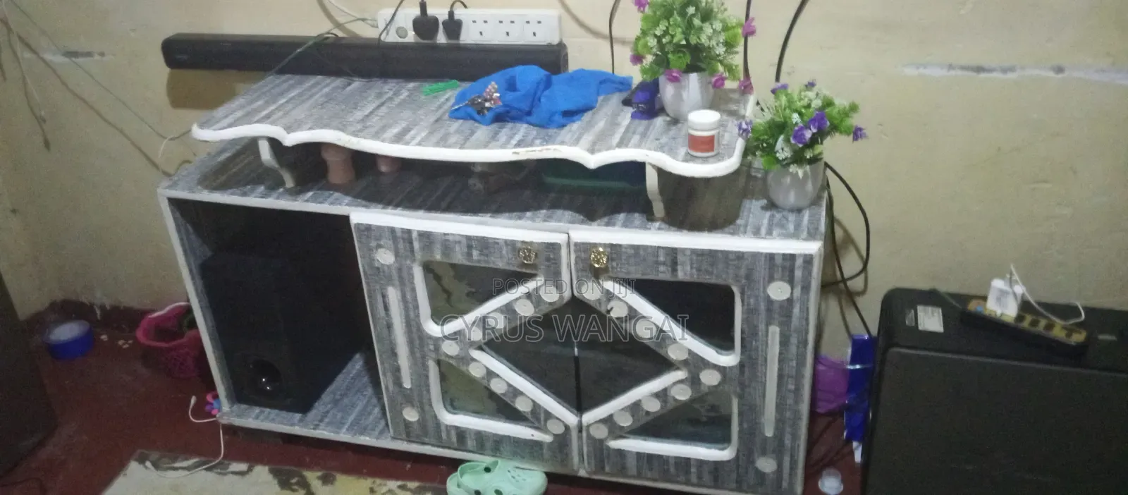Clean Grey TV Stand