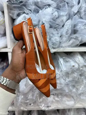 Stylish Pointed-Toe Slingback Low Block Heels Size 37-42