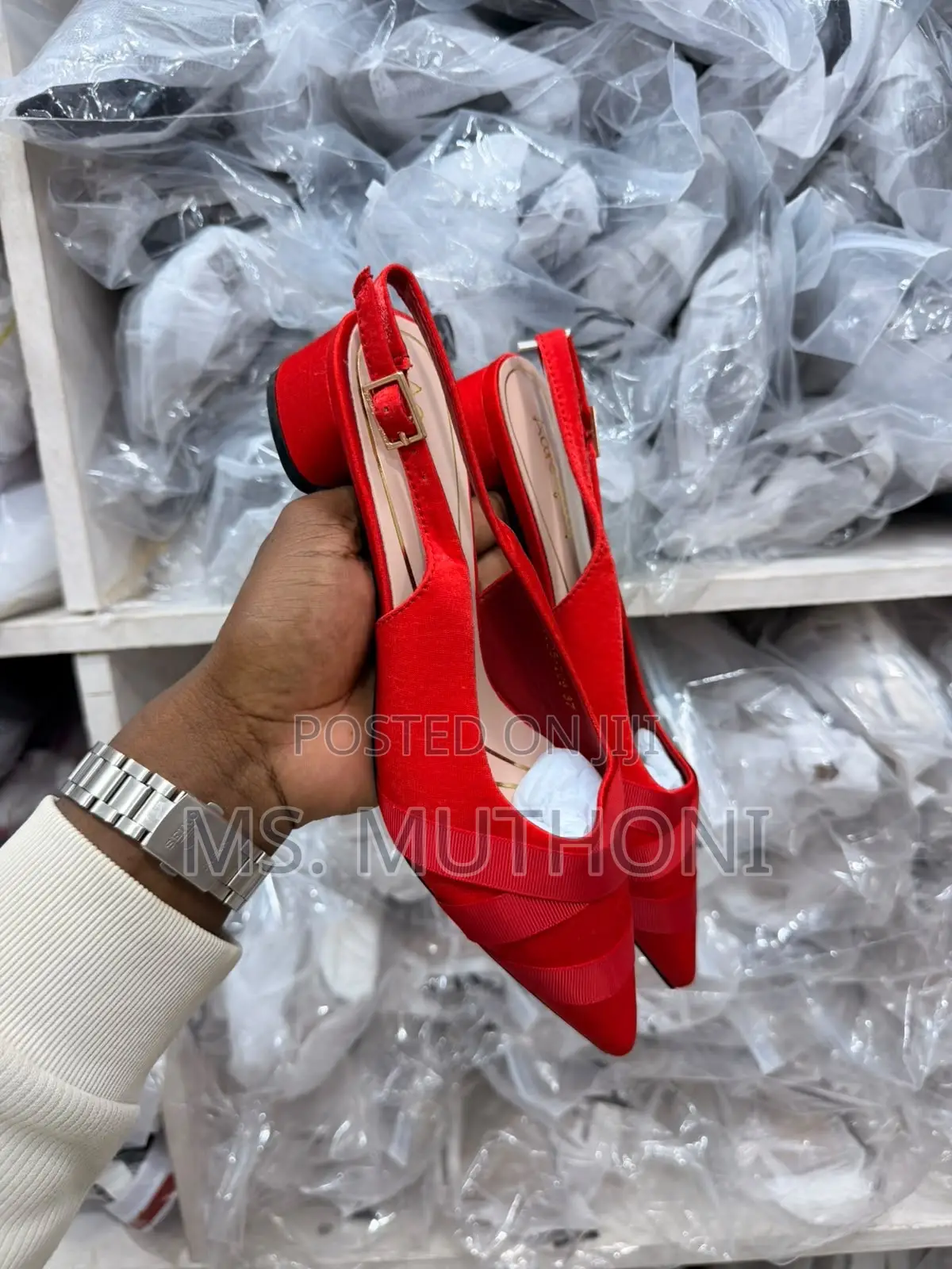 Stylish Pointed-Toe Slingback Low Block Heels Size 37-42