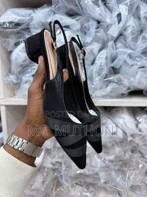Stylish Pointed-Toe Slingback Low Block Heels Size 37-42