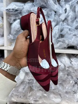Stylish Pointed-Toe Slingback Low Block Heels Size 37-42