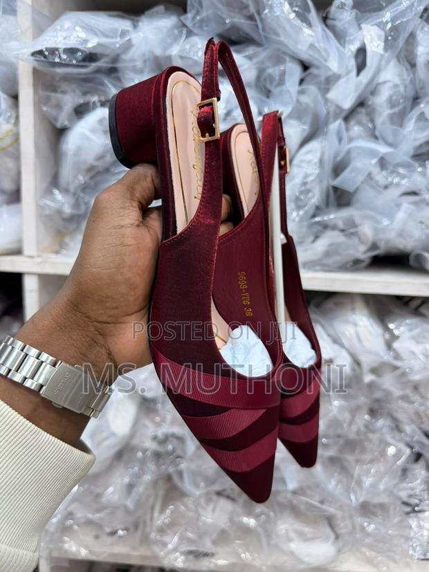 Stylish Pointed-Toe Slingback Low Block Heels Size 37-42 - thumbnail 4
