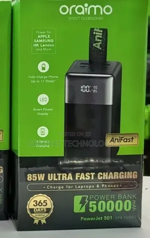 Oraimo PowerJet 501 85W 50,000mAh Ultra Fast Charge Power Bank